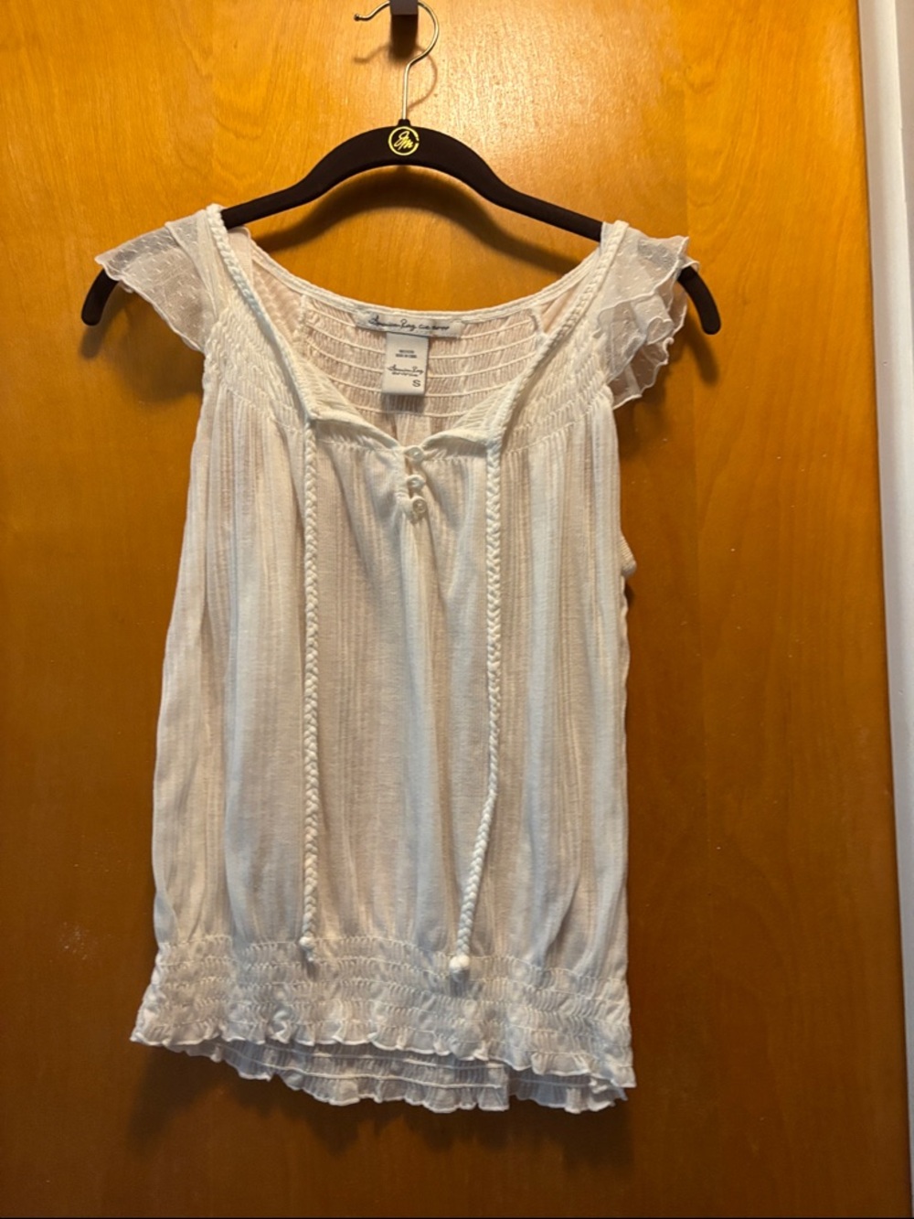 American Rag White Ruffle-Trim Boho Camisole